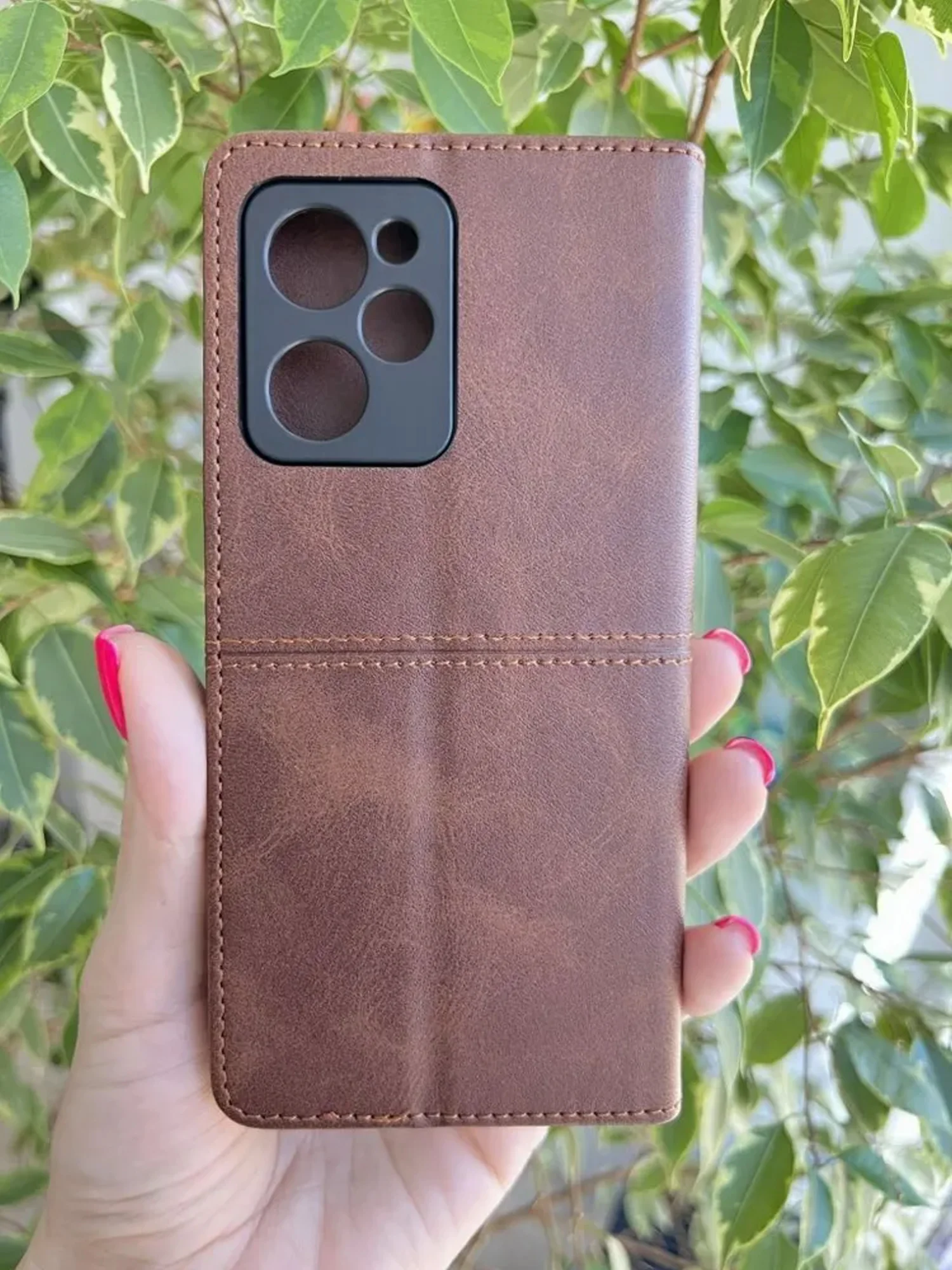 Тёмно-коричневый чехол книжка elitcase для Xiaomi Poco X5 Pro / Поко Х5 Про