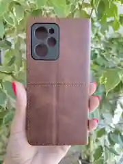 Тёмно-коричневый чехол книжка elitcase для Xiaomi Poco X5 Pro / Поко Х5 Про