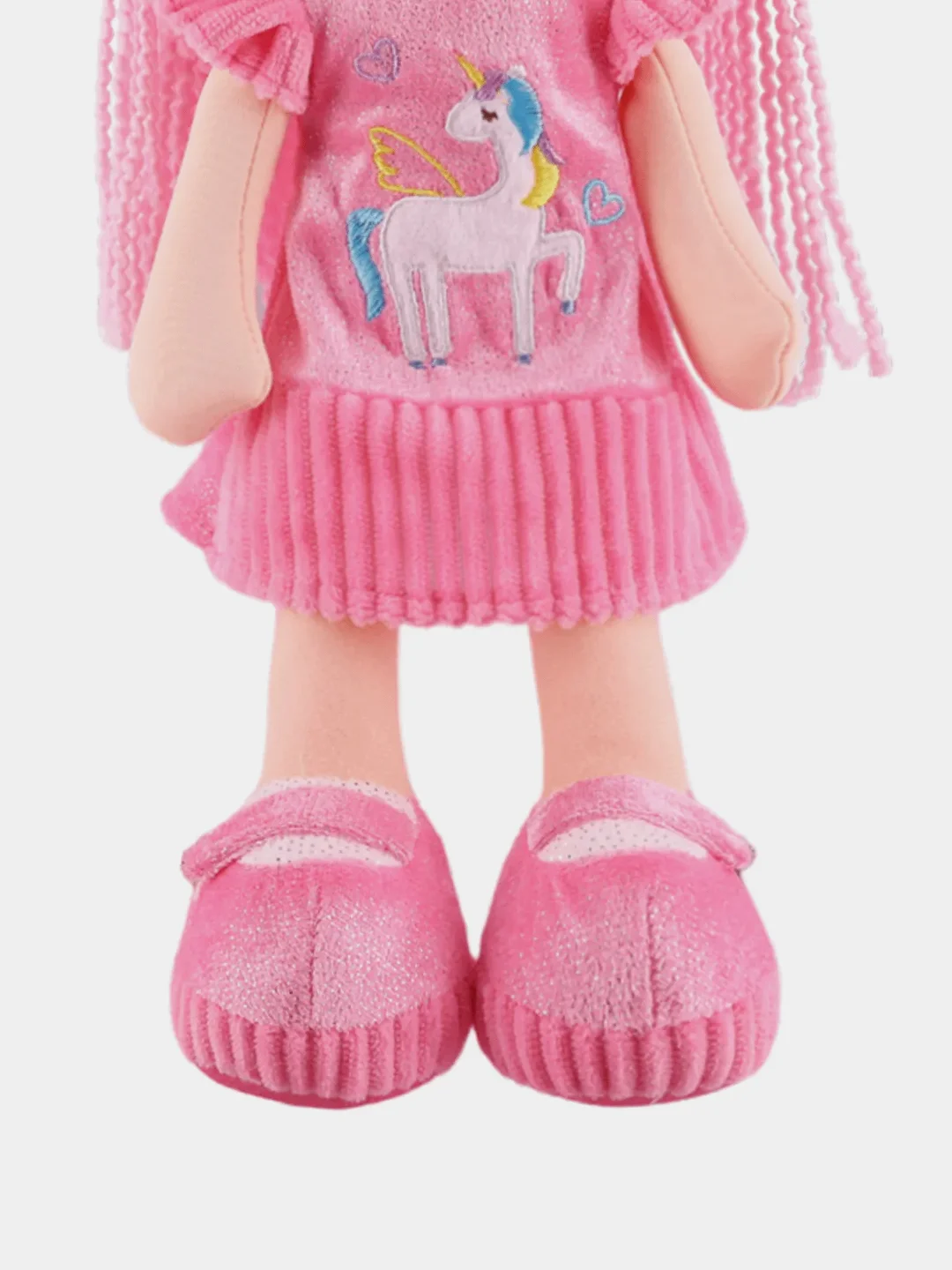 Мягкая игрушка Maxitoys "Кукла Лера с Розовыми Волосами в Платье", 35 см