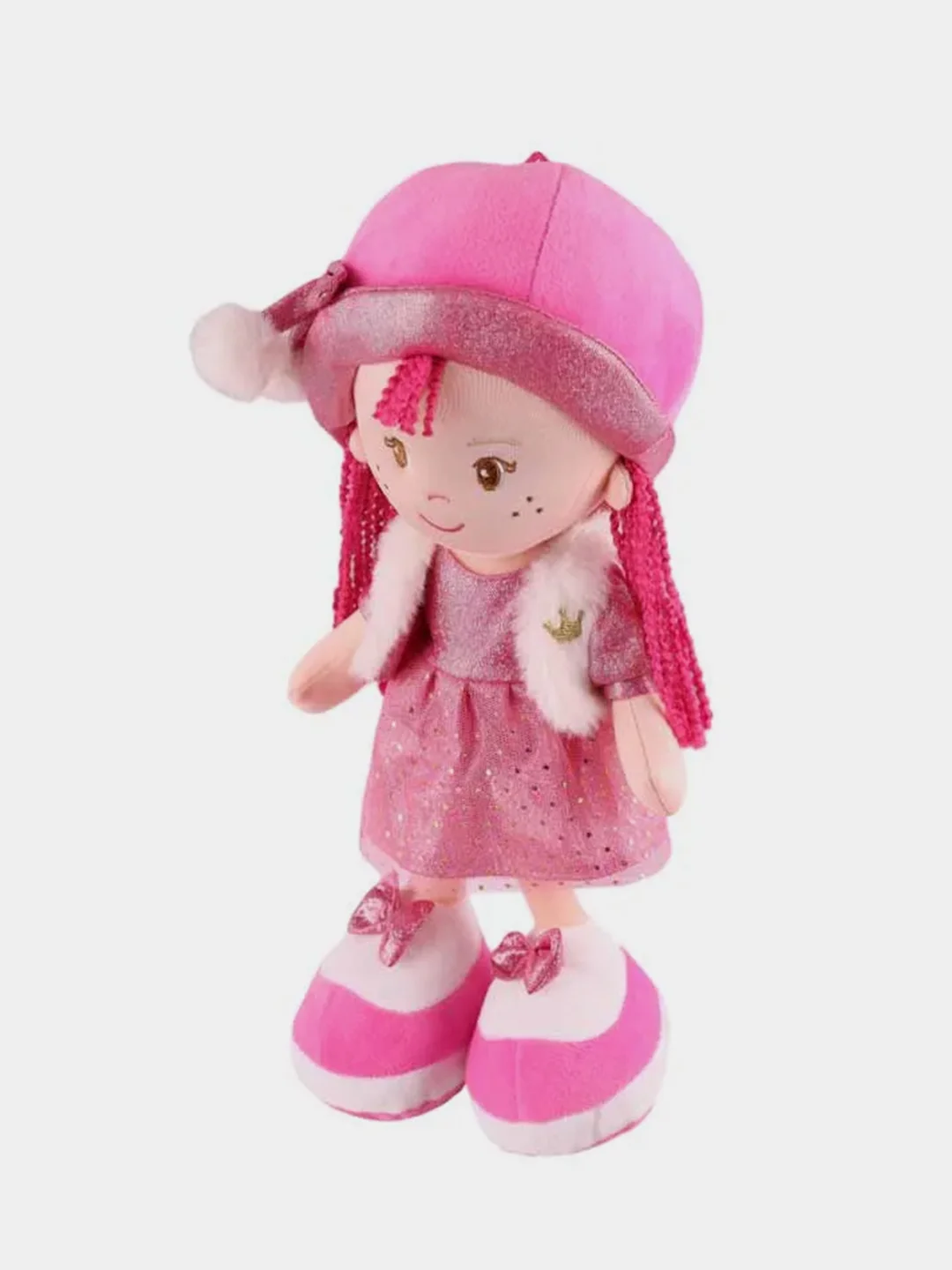 Мягкая игрушка Maxitoys "Кукла Малышка Ника в Розовом Платье и Шляпке", 35 см
