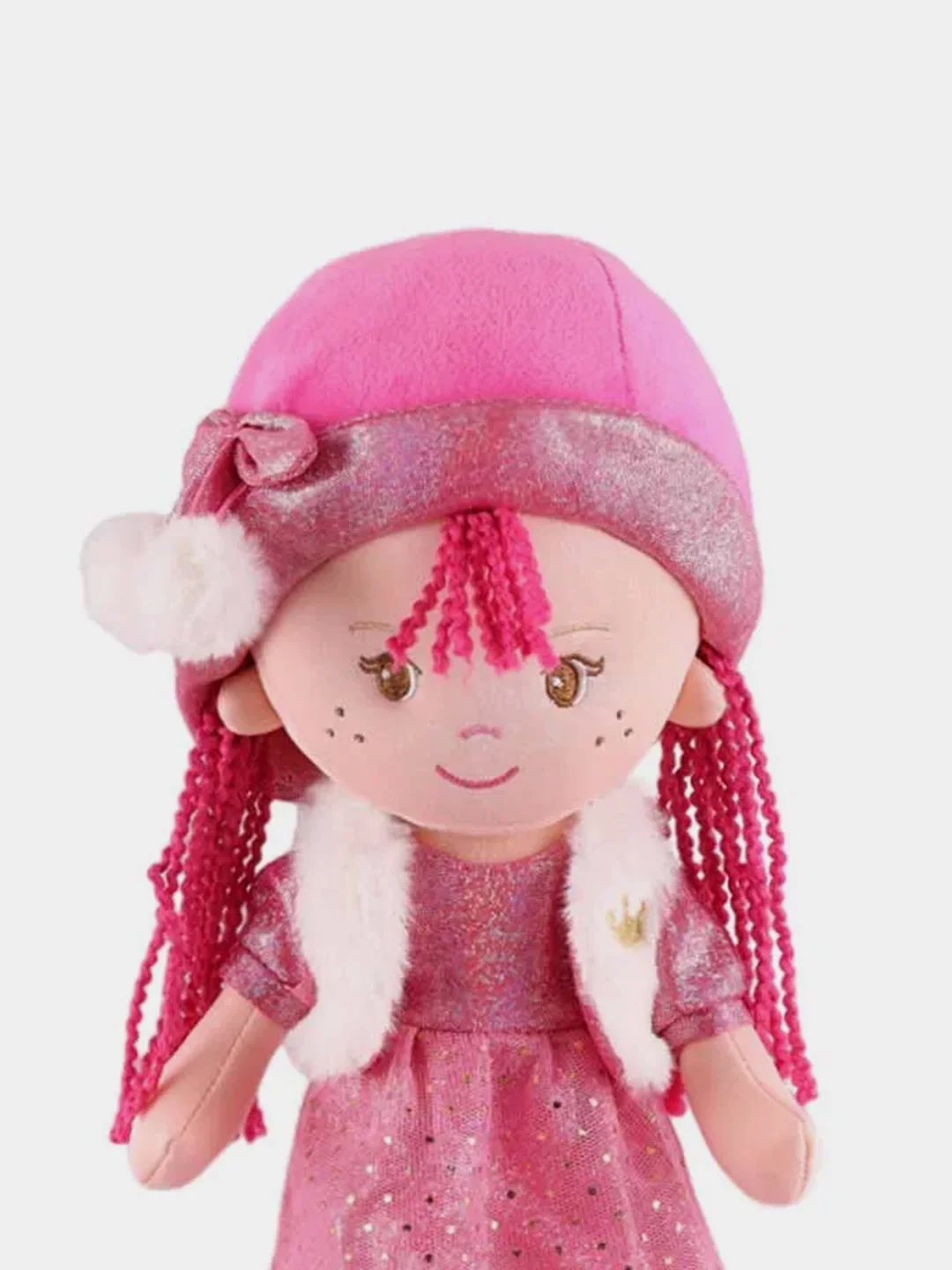 Мягкая игрушка Maxitoys "Кукла Малышка Ника в Розовом Платье и Шляпке", 35 см