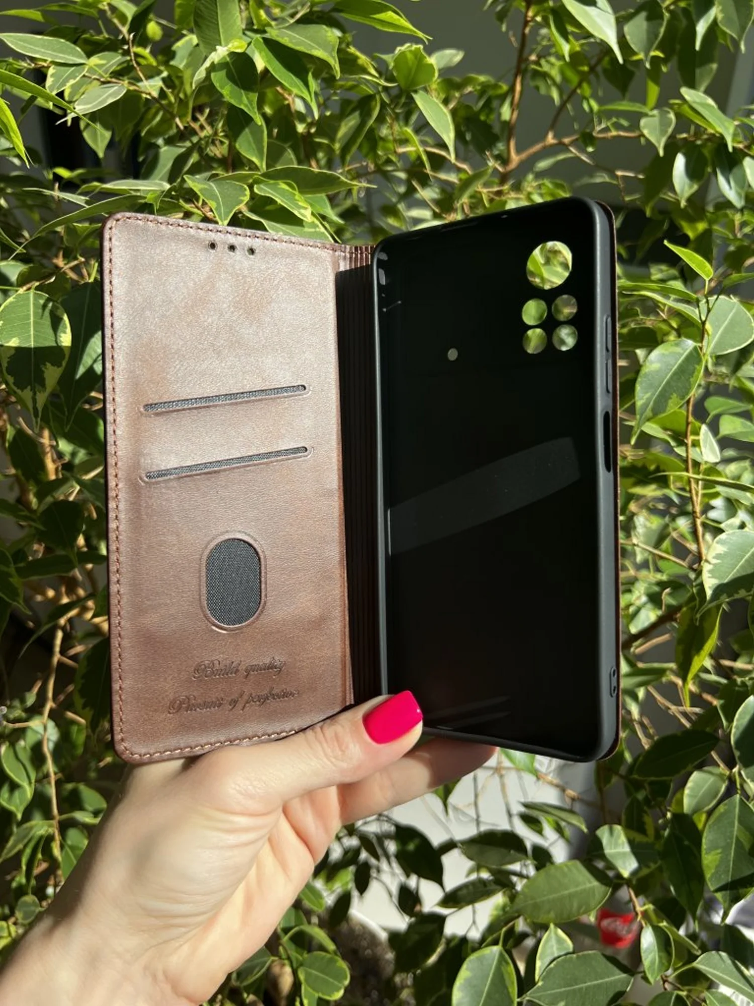 Тёмно-коричневый чехол книжка elitcase для Xiaomi Poco X4 Pro 5G / Поко Х4 Про 5G