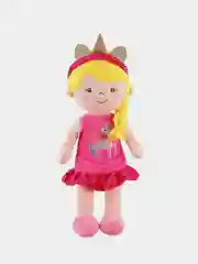 Мягкая игрушка Maxitoys "Кукла Луна с Светлой Косичкой в Розовом Платье", 30 см