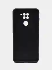 Черный чехол Xiaomi Redmi Note 9 / Сяоми Редми Нот 9 c металлическим кольцом и защитой камеры