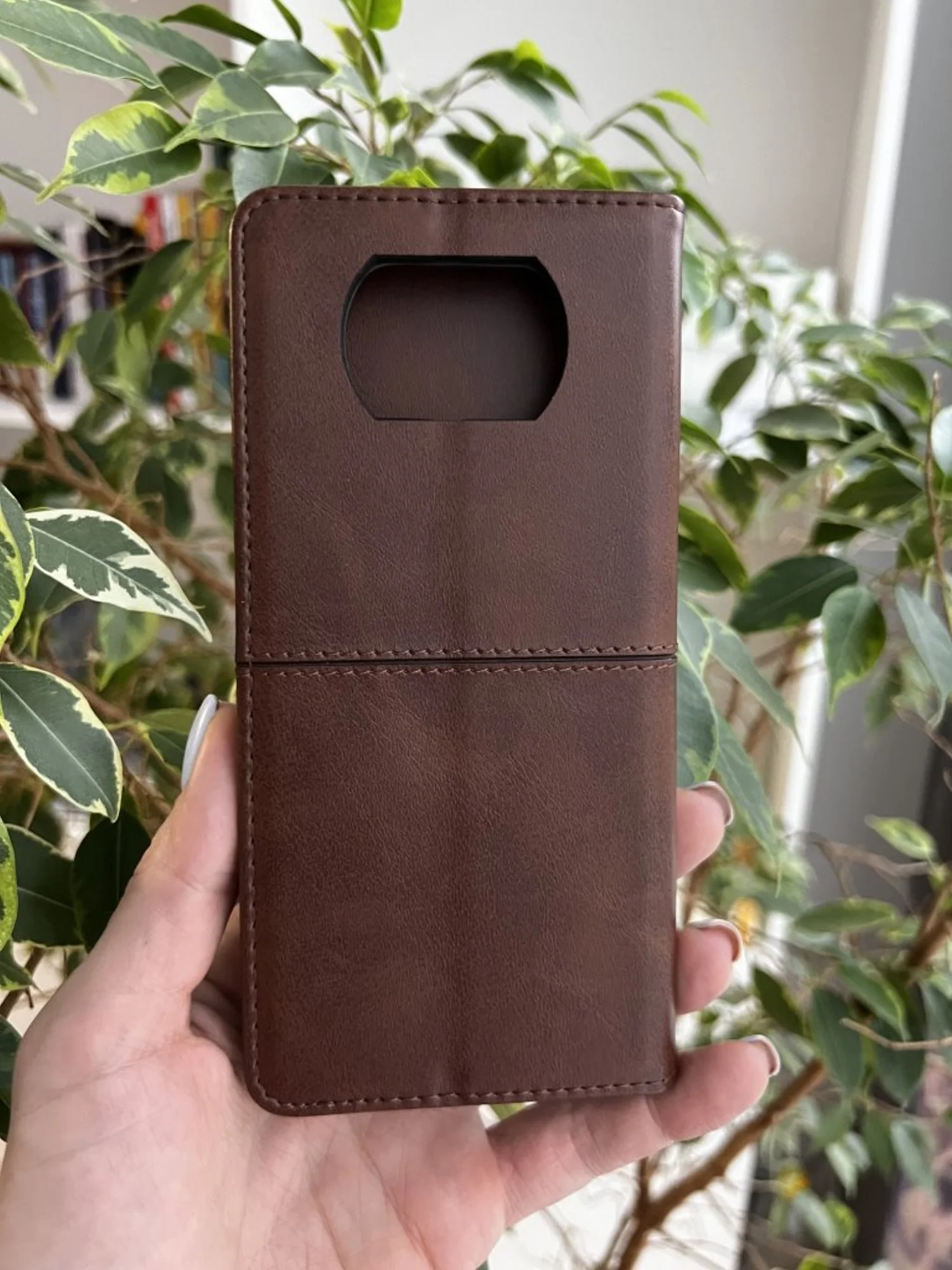 Тёмно-коричневый чехол книжка elitcase для Xiaomi Poco X3 и X3 Pro / Поко Х3 и Х3 Про