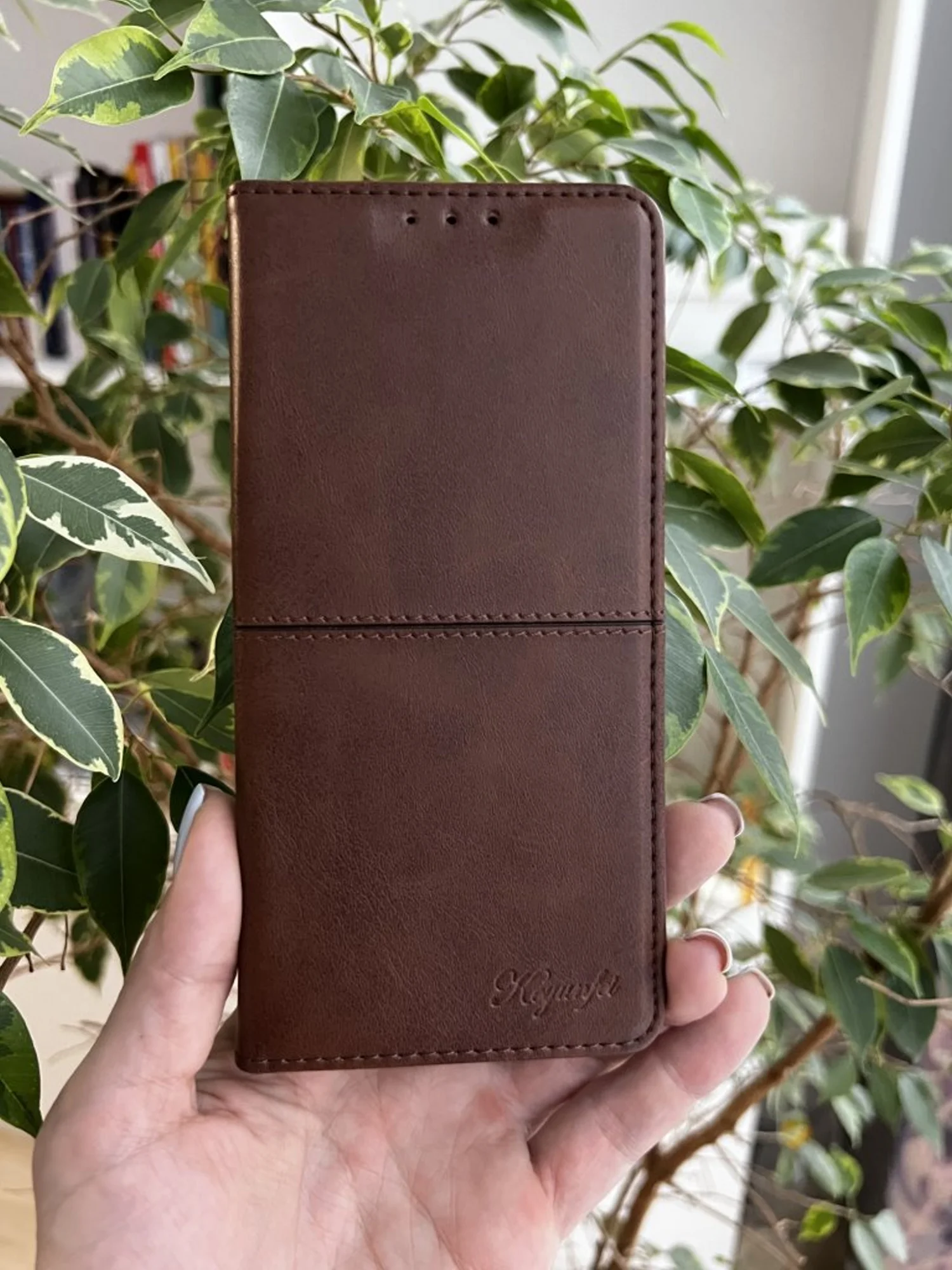 Тёмно-коричневый чехол книжка elitcase для Xiaomi Poco X3 и X3 Pro / Поко Х3 и Х3 Про