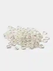 Серебряный кольцо соединительное для бижутерии одинарное, 50/100 шт