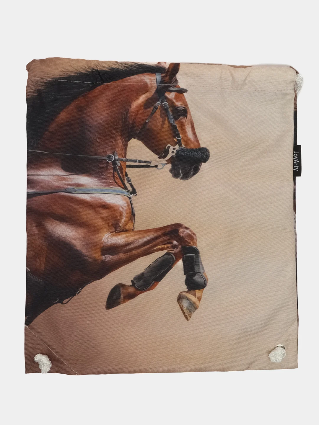 Коричневый сумка мешок для обуви "Смелая лошадь" 38x40 (bpa16153)