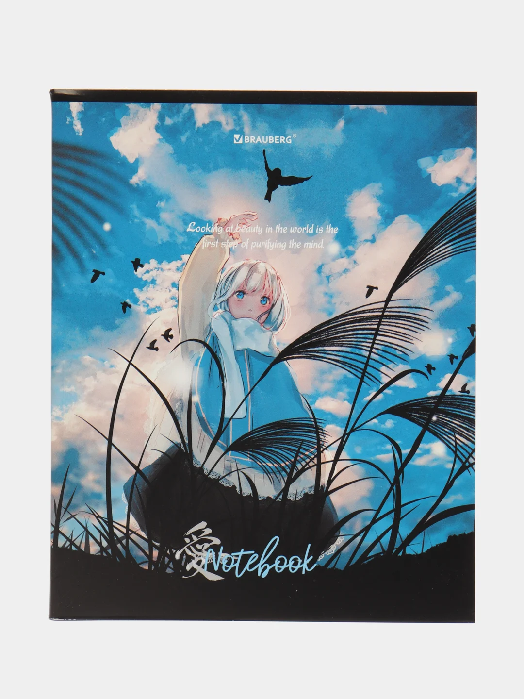 Голубой тетрадь 80 л., А5, клетка, "Anime Girls"