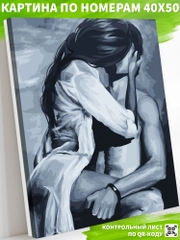 Поцелуй влюбленных Картина по номерам на холсте с подрамником 40х50 "Art on Canvas"