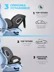 Черный автокресло детское ISOFIX Farfello YB102A группа 0+/1/2/3 (0-36 кг), экокожа