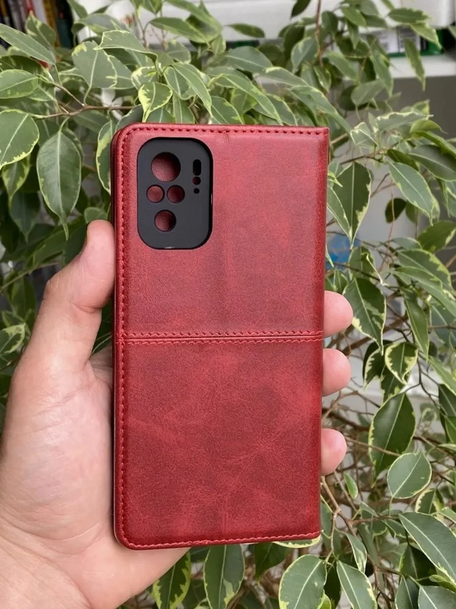 Красный чехол книжка elitcase для Xiaomi Poco M5s и Redmi Note 10 4G и Redmi Note 10S