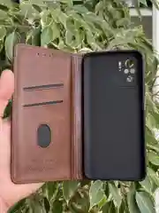 Тёмно-коричневый чехол книжка elitcase для Xiaomi Poco M5s и Redmi Note 10 4G и Redmi Note 10S