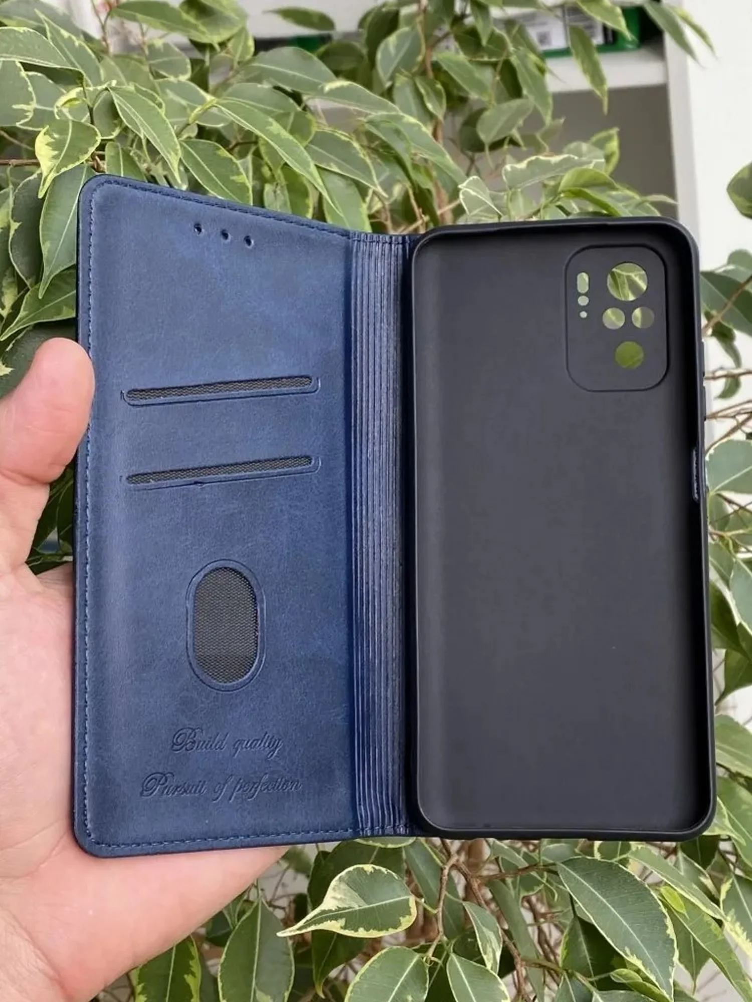 Синий чехол книжка elitcase для Xiaomi Poco M5s и Redmi Note 10 4G и Redmi Note 10S