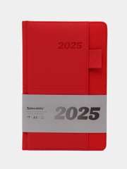 Ежедневник датированный 2025 Brauberg, планер планинг записная книжка А5, под кожу