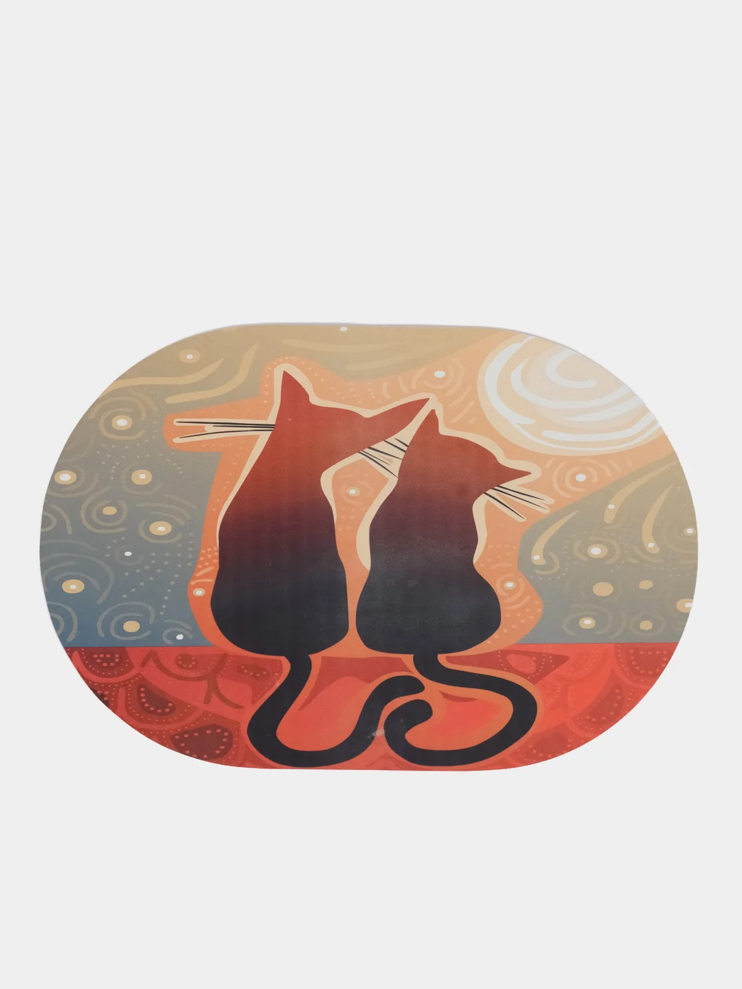 Коричневый коврик для сушки посуды "Мечтающие коты" (sbm1481558x38)
