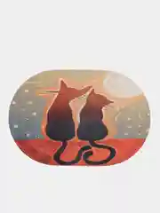 Коричневый коврик для сушки посуды "Мечтающие коты" (sbm1481558x38)
