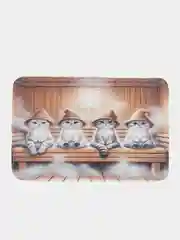 Светло-коричневый коврик для ванной и туалета мягкий "Кото баня" (bath429876)