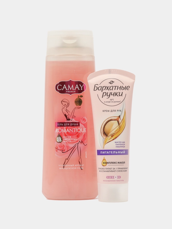 Подарочный набор CAMAY Красота и Уход, гель для душа с  розой и крем для рук, 250 + 80 мл
