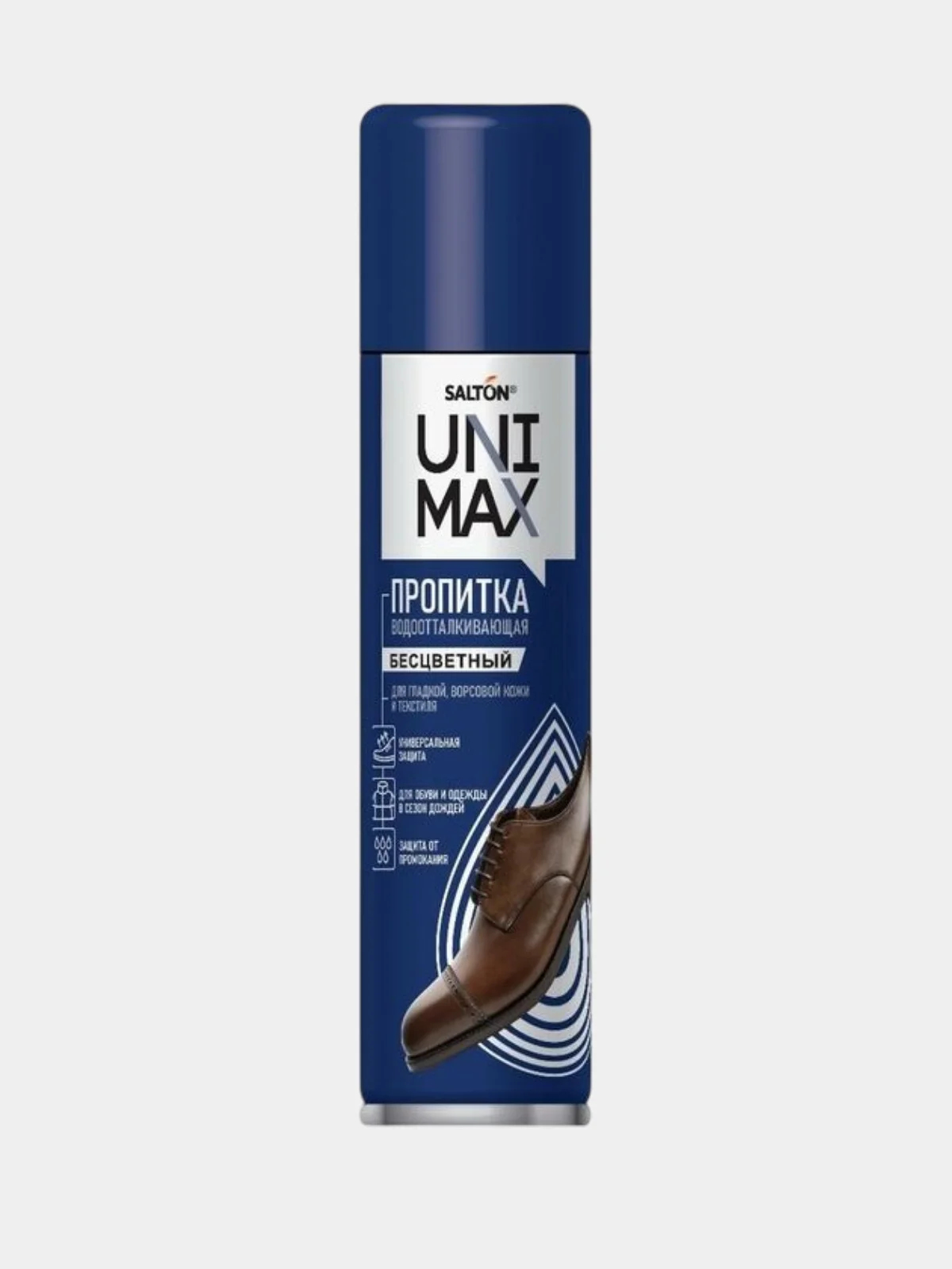 Пропитка водоотталкивающая бесцветная Unimax 250 мл для гладкой кожи, замши, нубука,велюра
