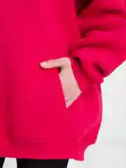 Фуксия худи оверсайз с капюшоном, теплое, с начесом, толстовка