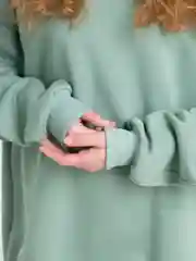 Белый свитшот утепленный с начесом, оверсайз, толстовка, худи