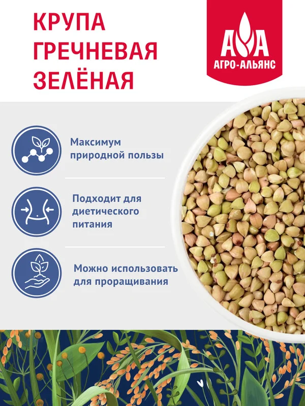 Крупа гречневая зелёная Агро-Альянс Экстра, 450 г