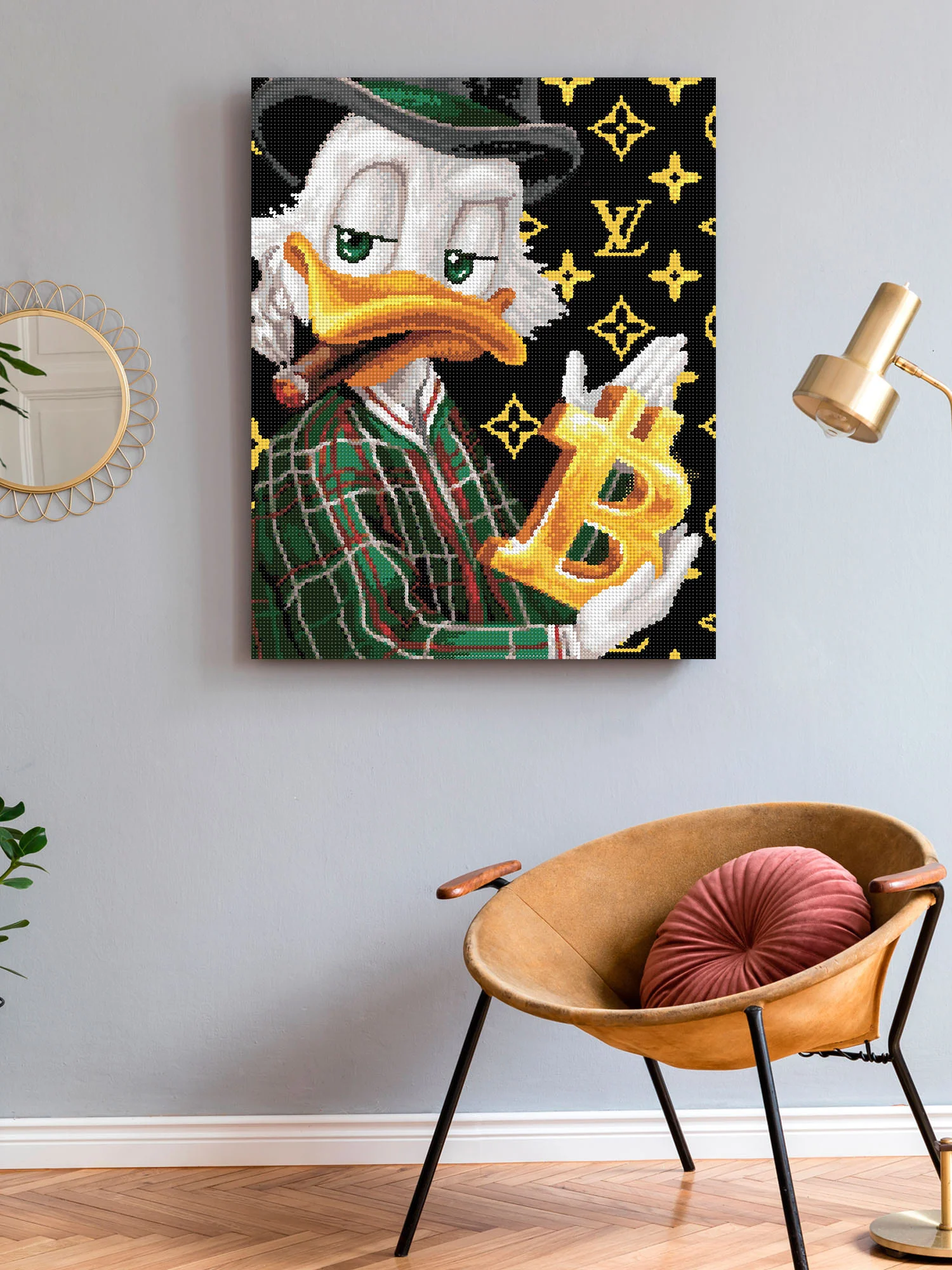 Скрудж Макдак и Биткоин Алмазная мозаика на подрамнике 40 х 50 "Art on Canvas"