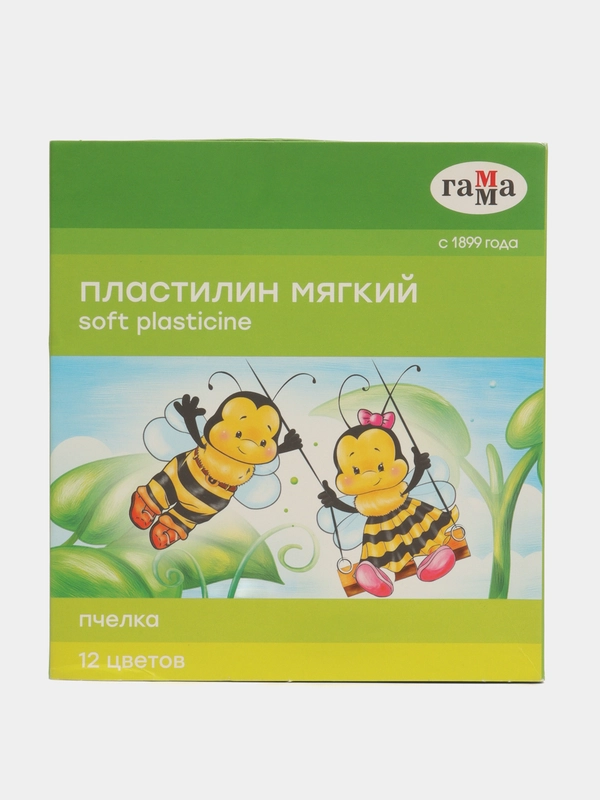 Пластилин восковой мягкий "Пчелка", 12 цветов