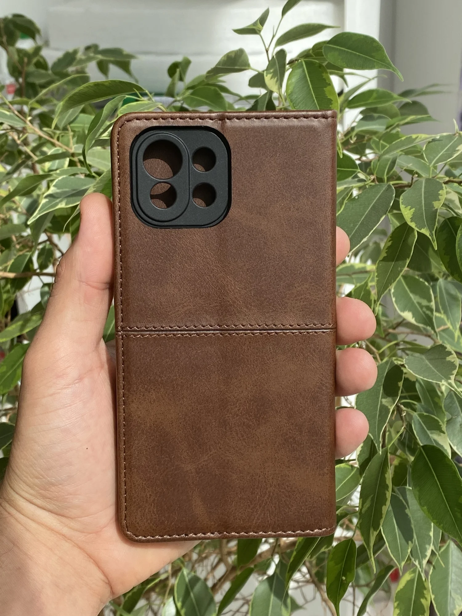 Тёмно-коричневый чехол книжка elitcase для Xiaomi Mi 11 Lite 4G и 5G и NE / Сяоми Ми 11 Лайт 4G и 5G и NE