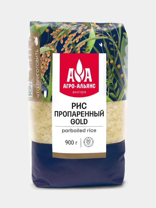 Рис Агро-Альянс Экстра "Пропаренный GOLD", 900 г