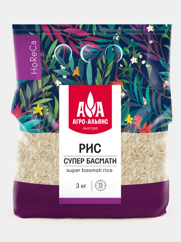 Рис Агро-Альянс HoReCa "Супер Басмати", экстра, 3 кг