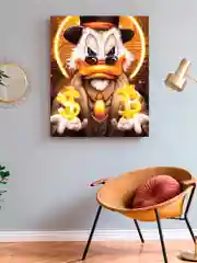 Скрудж с биткоином и долларом Алмазная мозаика на подрамнике 40х50 "Art on Canvas"