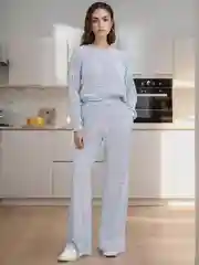 Синий костюм женский в полоску
