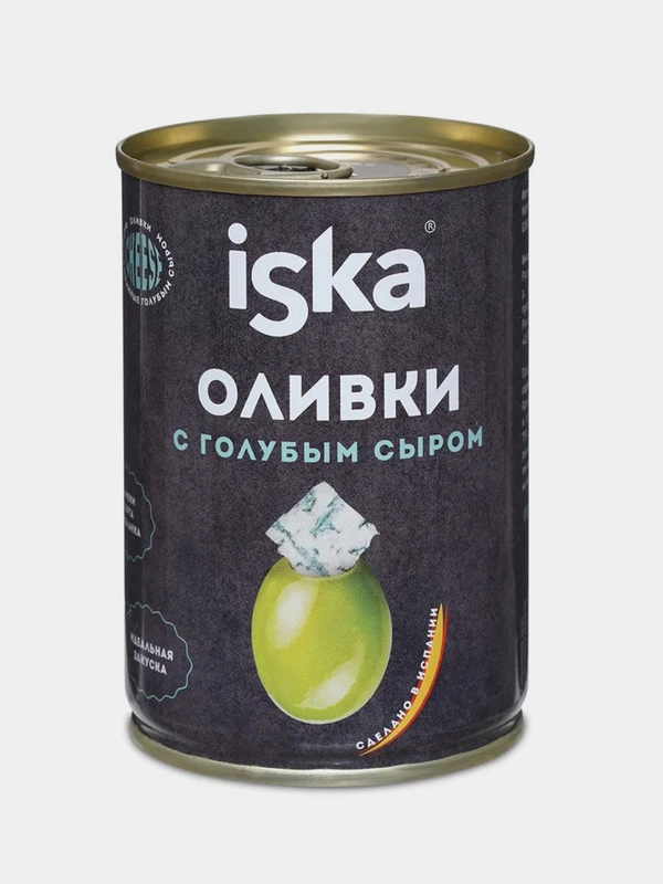 Зеленые оливки с голубым сыром ISKA, 300мл