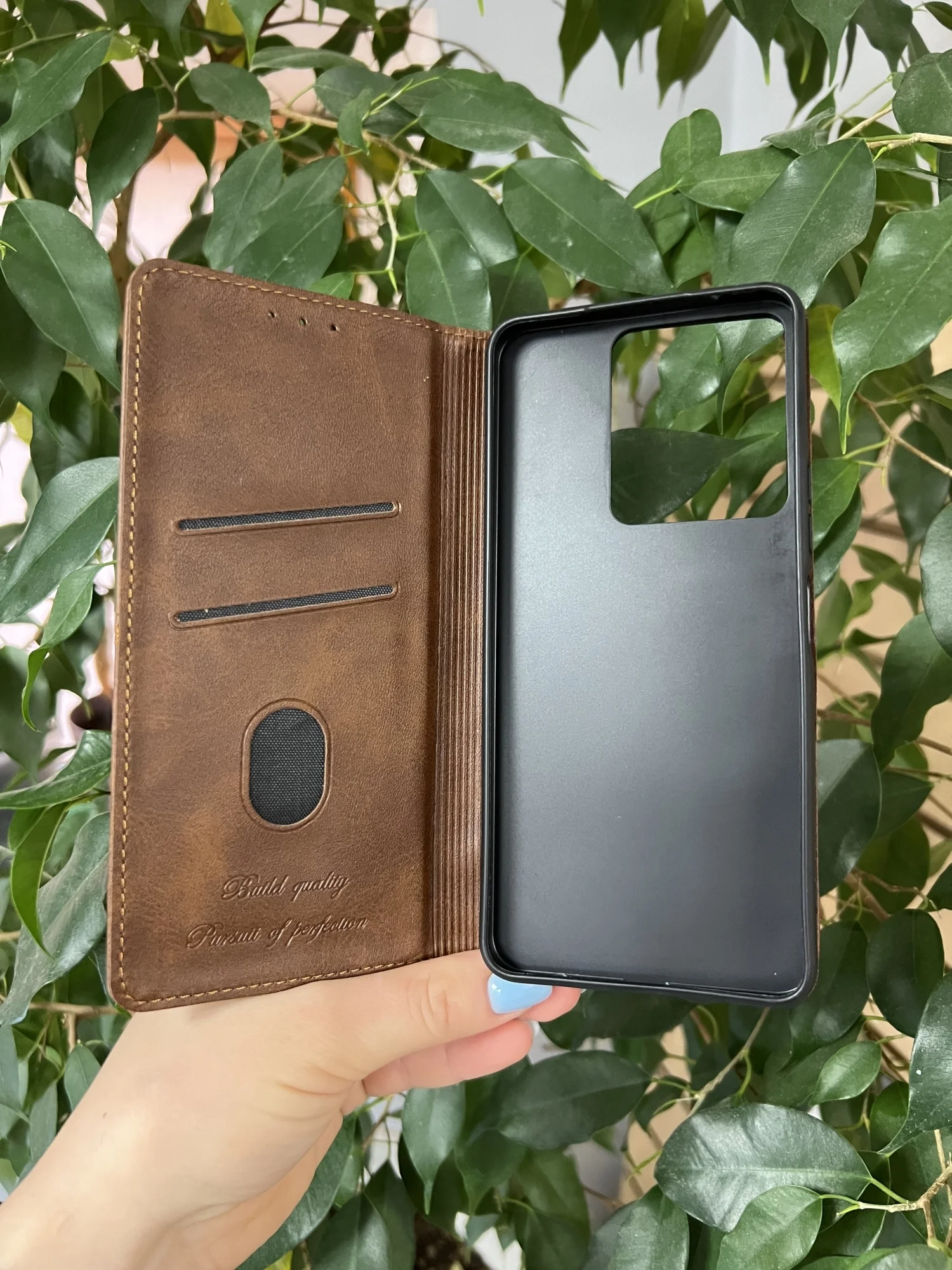 Тёмно-коричневый чехол книжка elitcase для Vivo Y36 4G и Y27s / Виво У36 4G и У27s