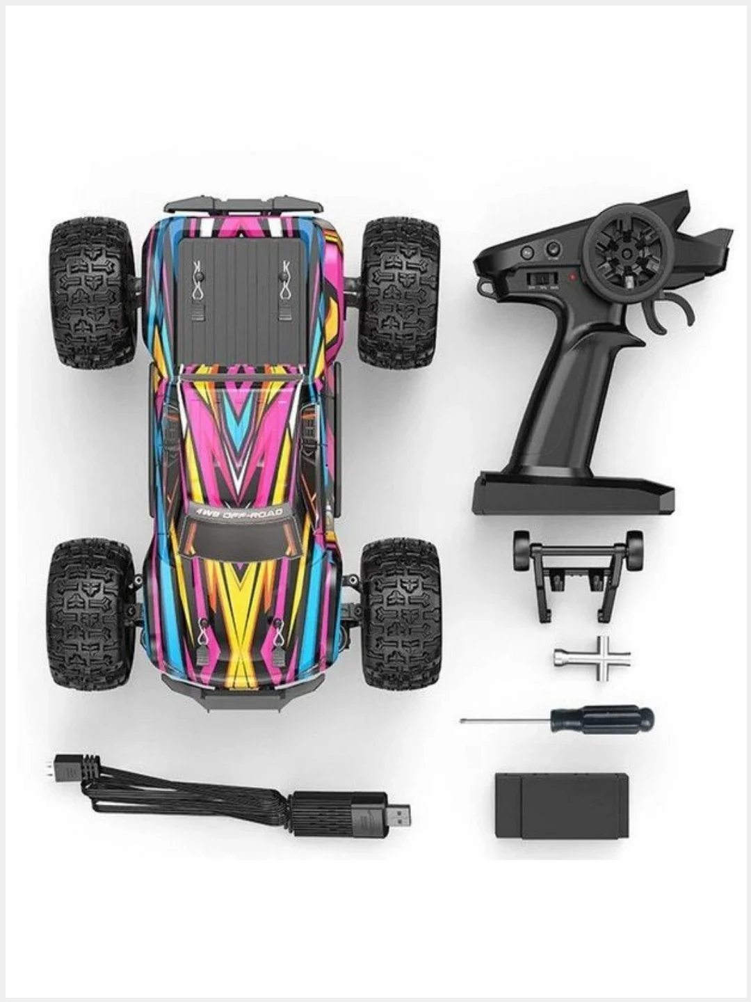 Вишнёвый радиоуправляемый монстр MJX Hyper Go 16209 Brushless 4WD 2.4G LED 1/16 RTR