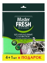 Master FRESH салфетки целлюлозные, 5 шт 15*15см Китай