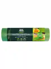 Master FRESH пакеты для мусора  XL с завязками 60 литров, 15 штук (ЗЕЛЕНЫЕ)
