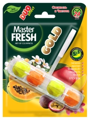 Master FRESH подвесной блок для унитаза DUO EFFECT 400 смываний 5в1 GOLD ТРОПИК, 1шт