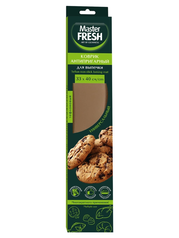 Master FRESH ЭКО антипригарный многоразовый тефлон коврик д\выпечки 33*40см, 1шт