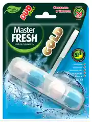 Master FRESH подвесной блок для унитаза DUO EFFECT 400 смываний 5в1 GOLD МОРСКОЙ, 1шт