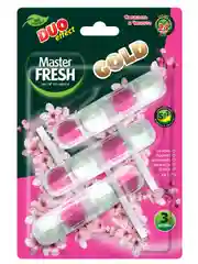 Master FRESH подвесной блок для унитаза DUO EFFECT 1200 смываний 5в1 GOLD САКУРА, 3шт