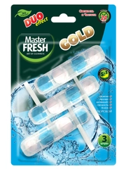 Master FRESH подвесной блок для унитаза DUO EFFECT 1200 смываний 5в1 GOLD МОРСКОЙ, 3шт