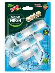 Master FRESH подвесной блок для унитаза DUO EFFECT 1200 смываний 5в1 GOLD МОРСКОЙ, 3шт