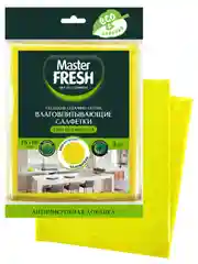 Master FRESH ЭКО салфетки целлюлозные + АНТИМИКРОБНАЯ добавка 15*18см, 3шт