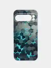 Бирюзовый силиконовый чехол на Google Pixel 9 Pro / Гугл Пиксель 9 Про прозрачный, с рисунком