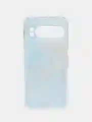 Голубой силиконовый чехол на Google Pixel 9 Pro / Гугл Пиксель 9 Про прозрачный, с рисунком