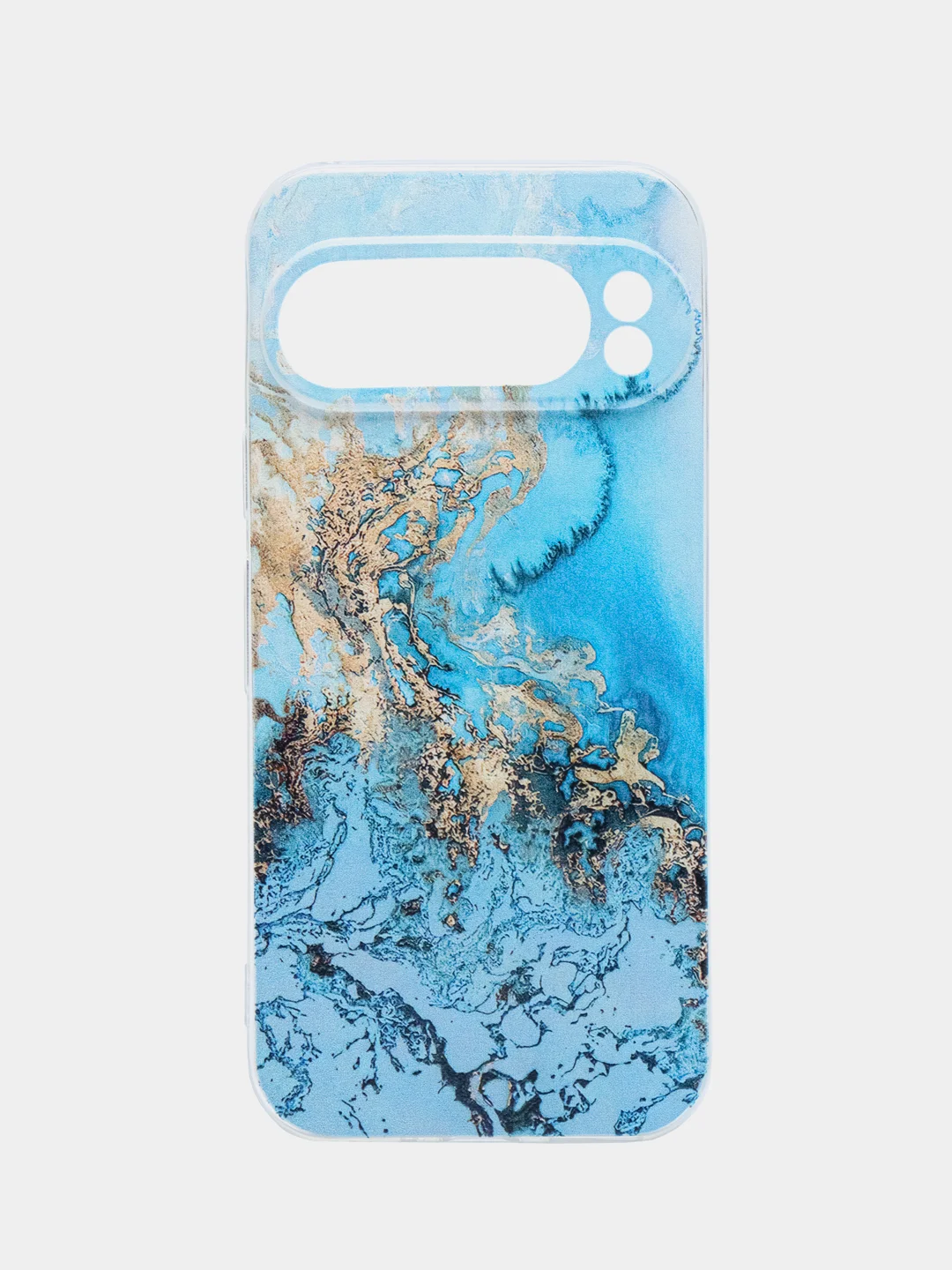 Голубой силиконовый чехол на Google Pixel 9 Pro / Гугл Пиксель 9 Про прозрачный, с рисунком