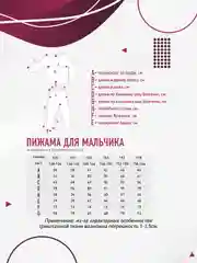Пижама для мальчика N.O.A. утепленная, ткань футер